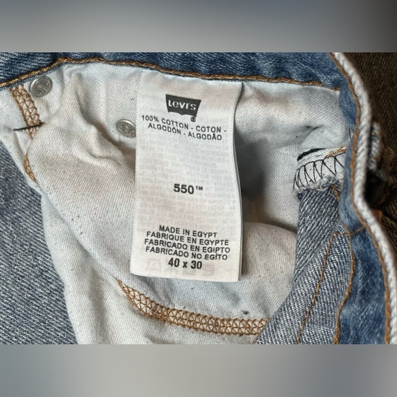 Mens Levi's 550 Relaxed Fit Blue Jeans 40 x 30 Measures 39 × 29.5 Medium Wash - Picture 7 of 8